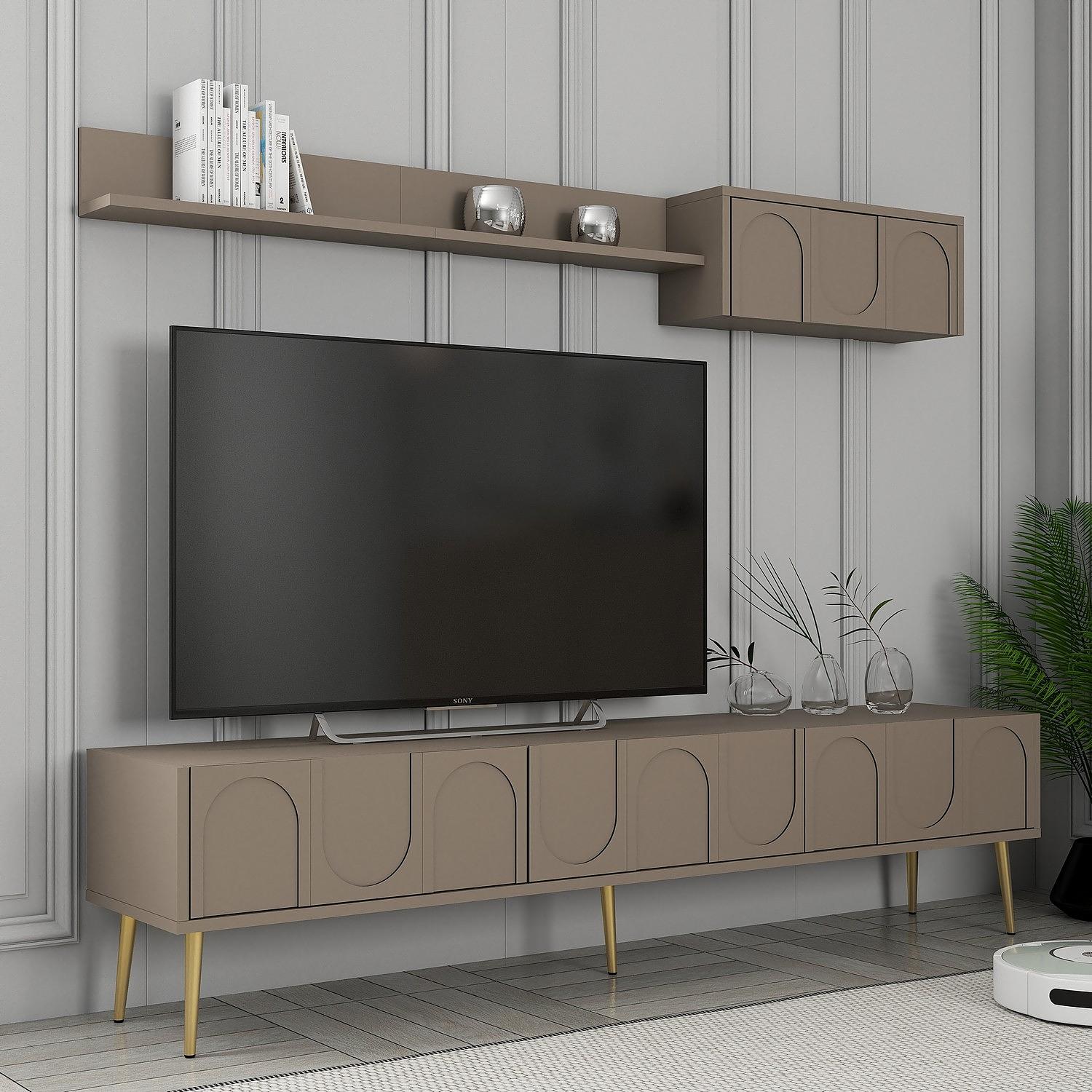 Lyon 2 TV cabinet wood veneer Atlas Gold 3