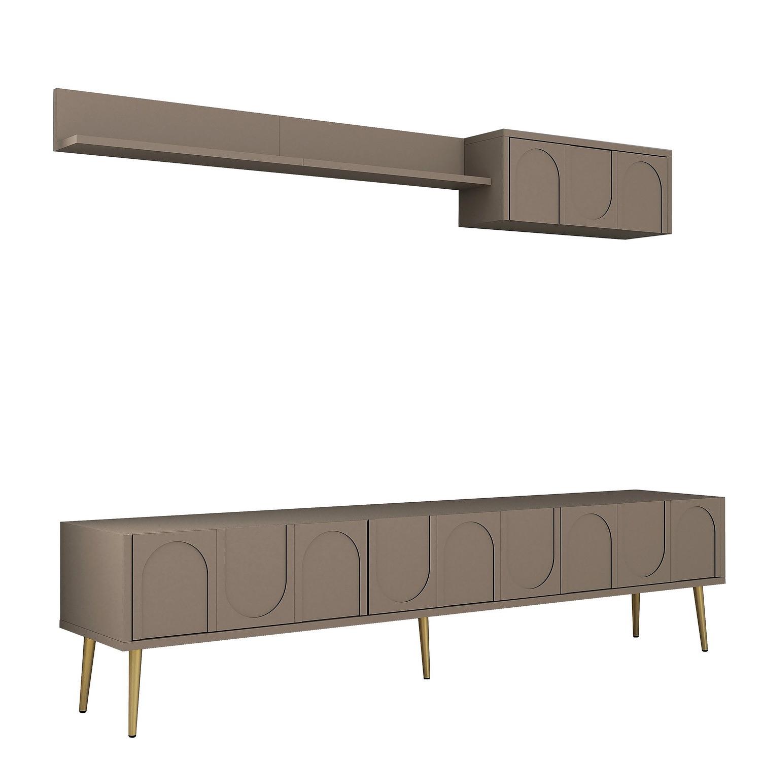 Lyon 2 TV cabinet wood veneer Atlas Gold 5