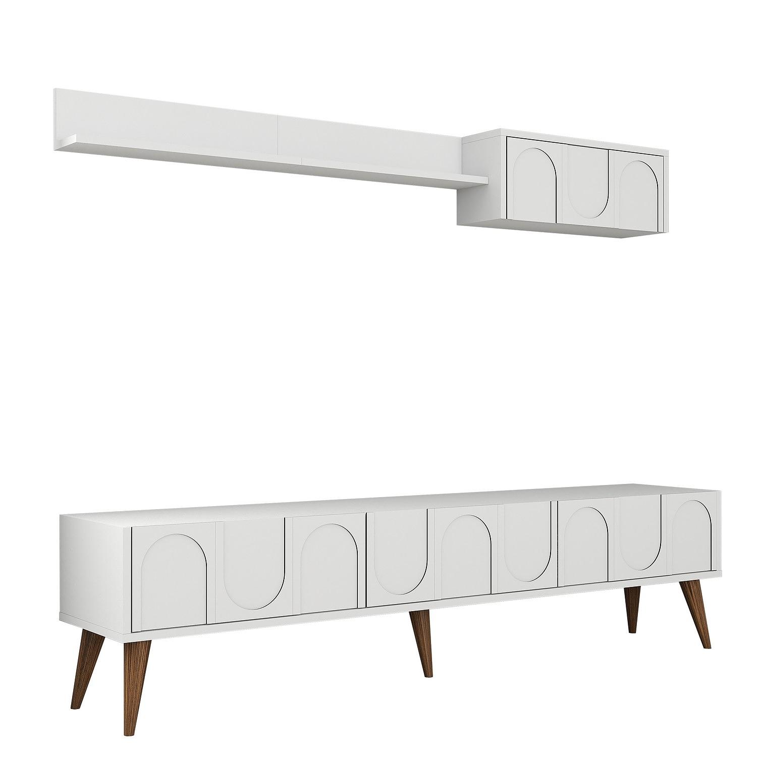 Lyon 2 TV cabinet wood veneer White 0