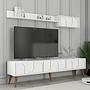 Lyon 2 TV cabinet wood veneer White 3