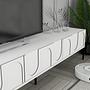 Lyon 2 TV cabinet Wood veneer White Black 4