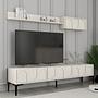 Lyon 2 TV cabinet wood veneer cream black 3