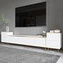 Imaj TV-Schrank Holzfurnier Weiß Gold 1