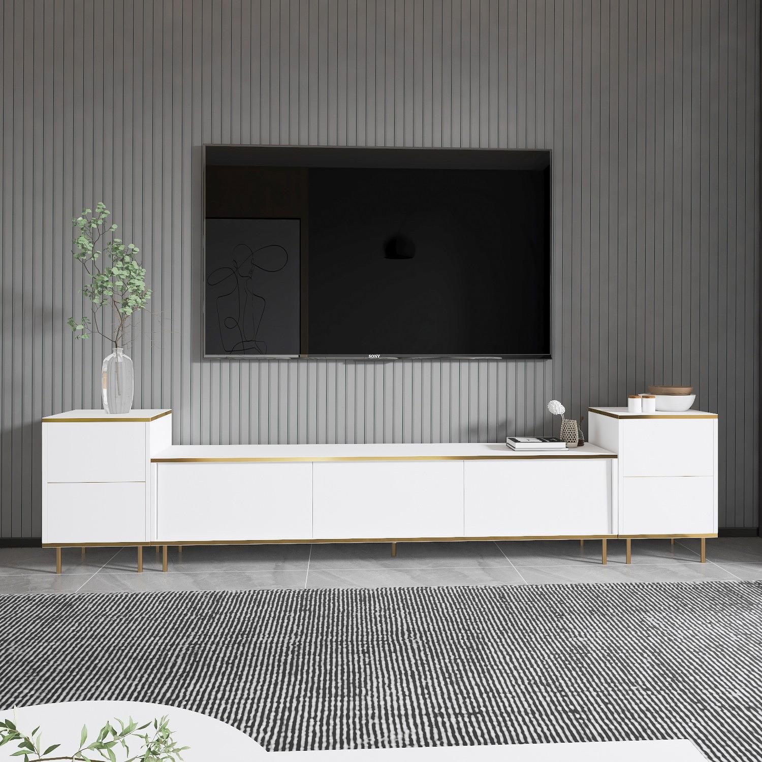 Imaj TV cabinet wood veneer White Gold 3