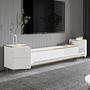 Imaj TV-Schrank Holzfurnier Weiß Gold 4