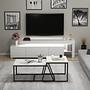Beliz Living Room Furniture Set Wood Veneer White 3