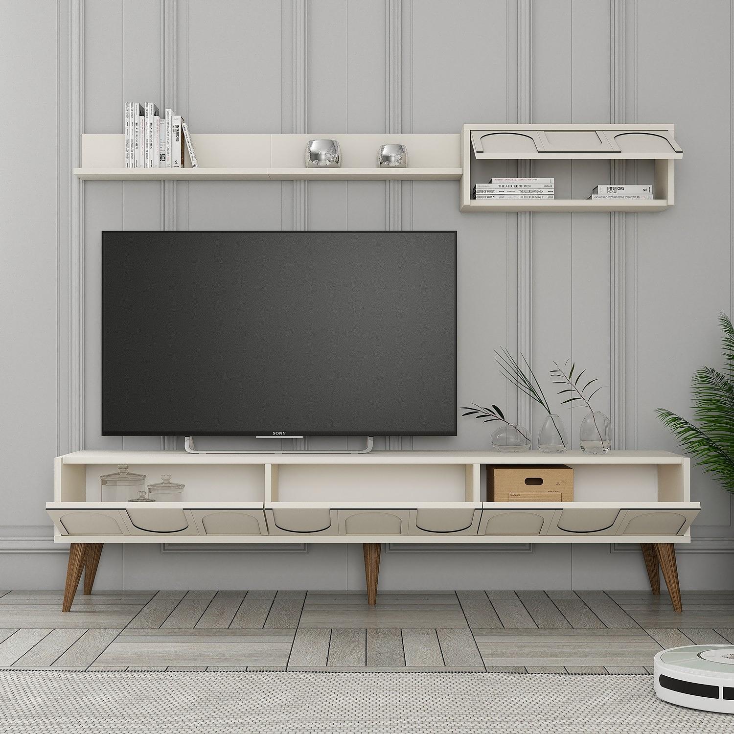 Lyon 2 TV cabinet wood veneer cream 2