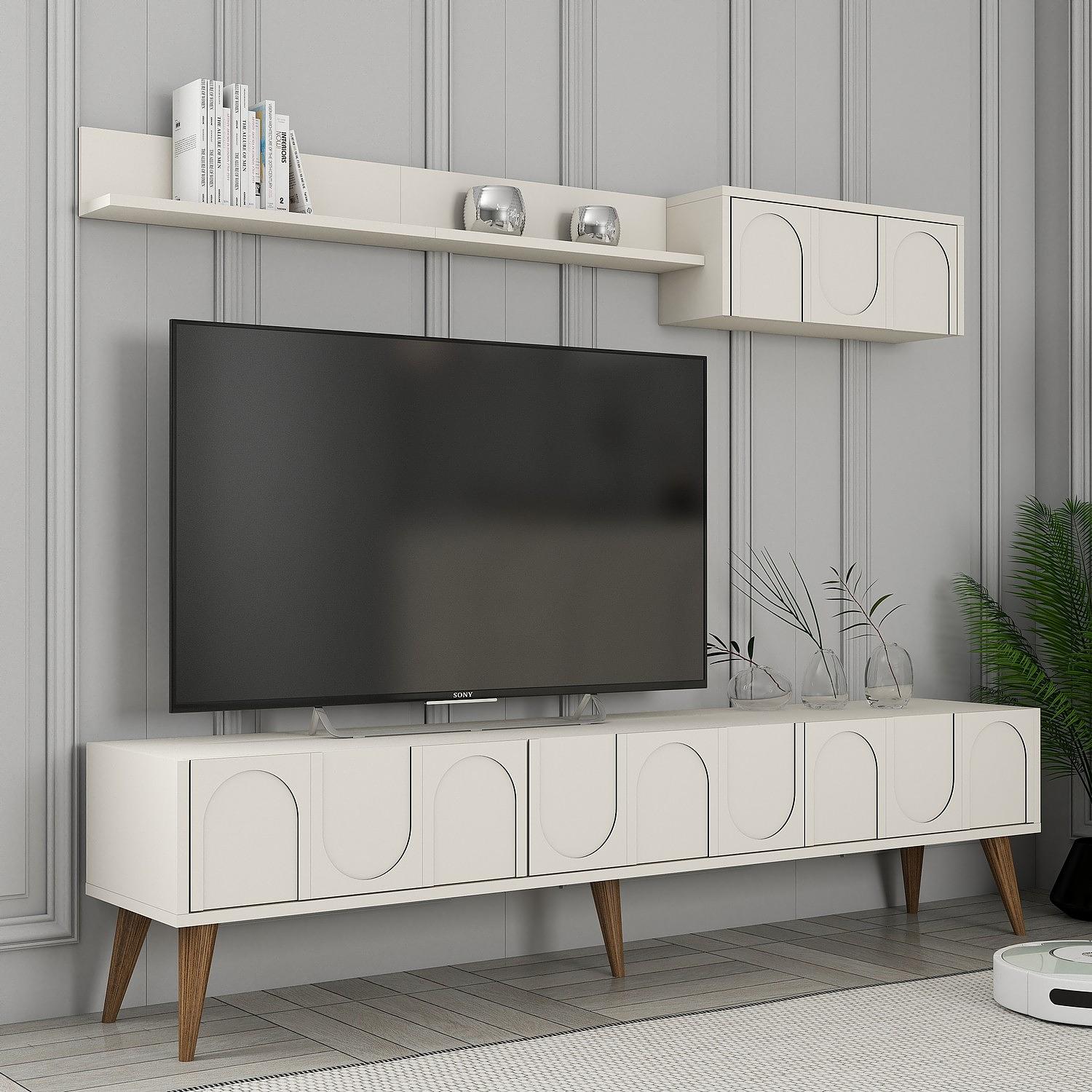 Lyon 2 TV cabinet wood veneer cream 3
