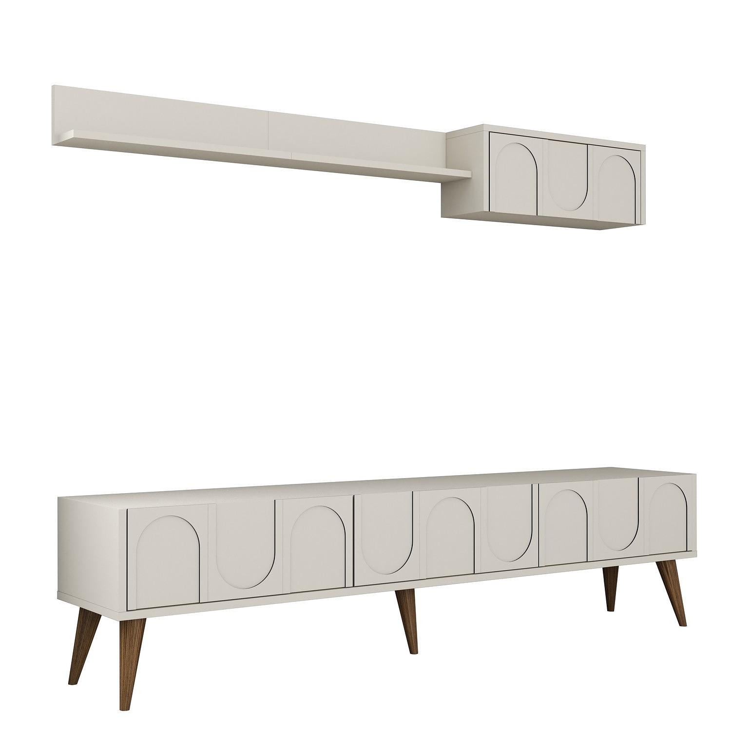 Lyon 2 TV cabinet wood veneer cream 5