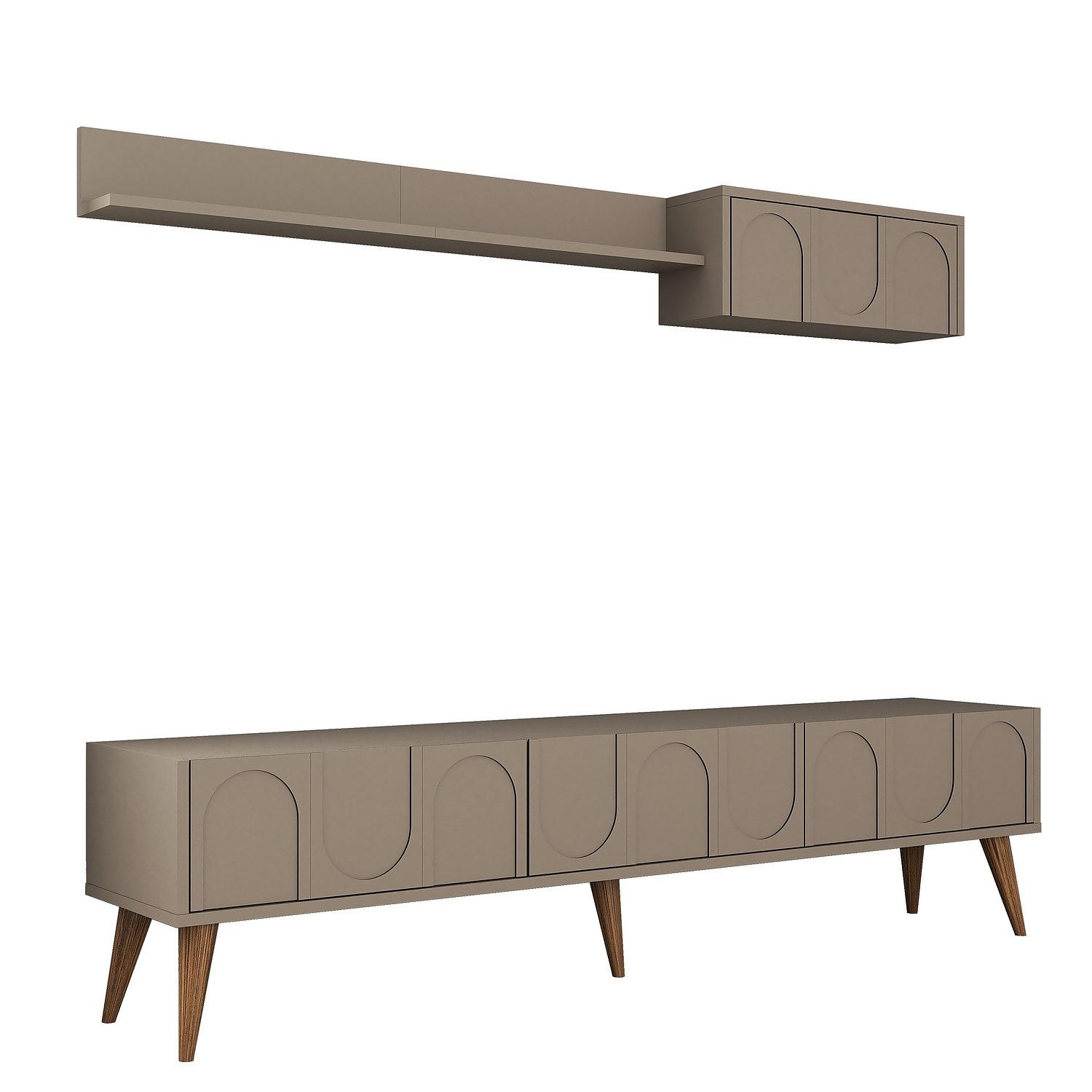 Lyon 2 TV cabinet wood veneer Atlas walnut brown 0