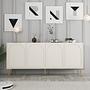 Lyon 80 Console Walnut Cream Gold 1