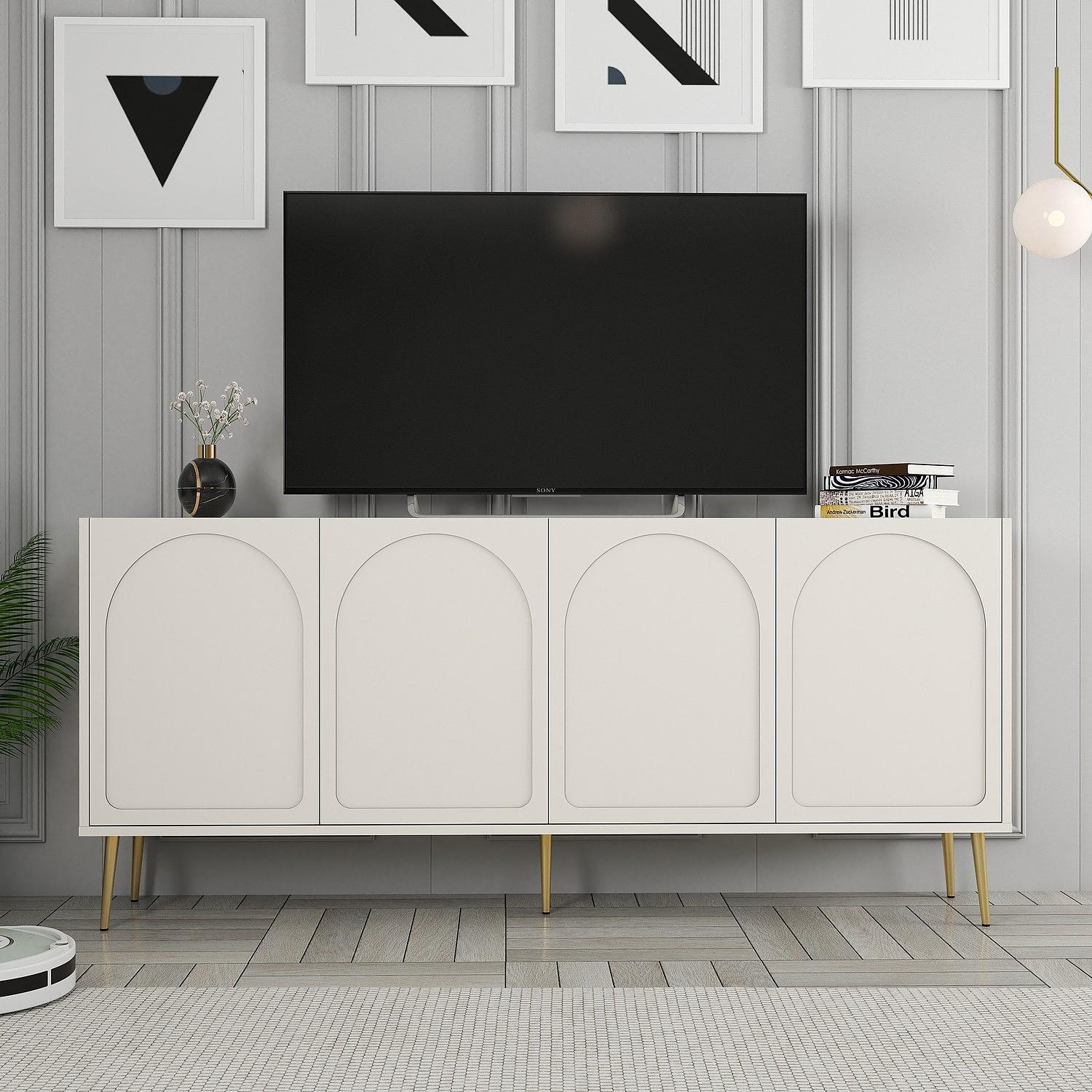 Lyon 80 Console Walnut Cream Gold 5