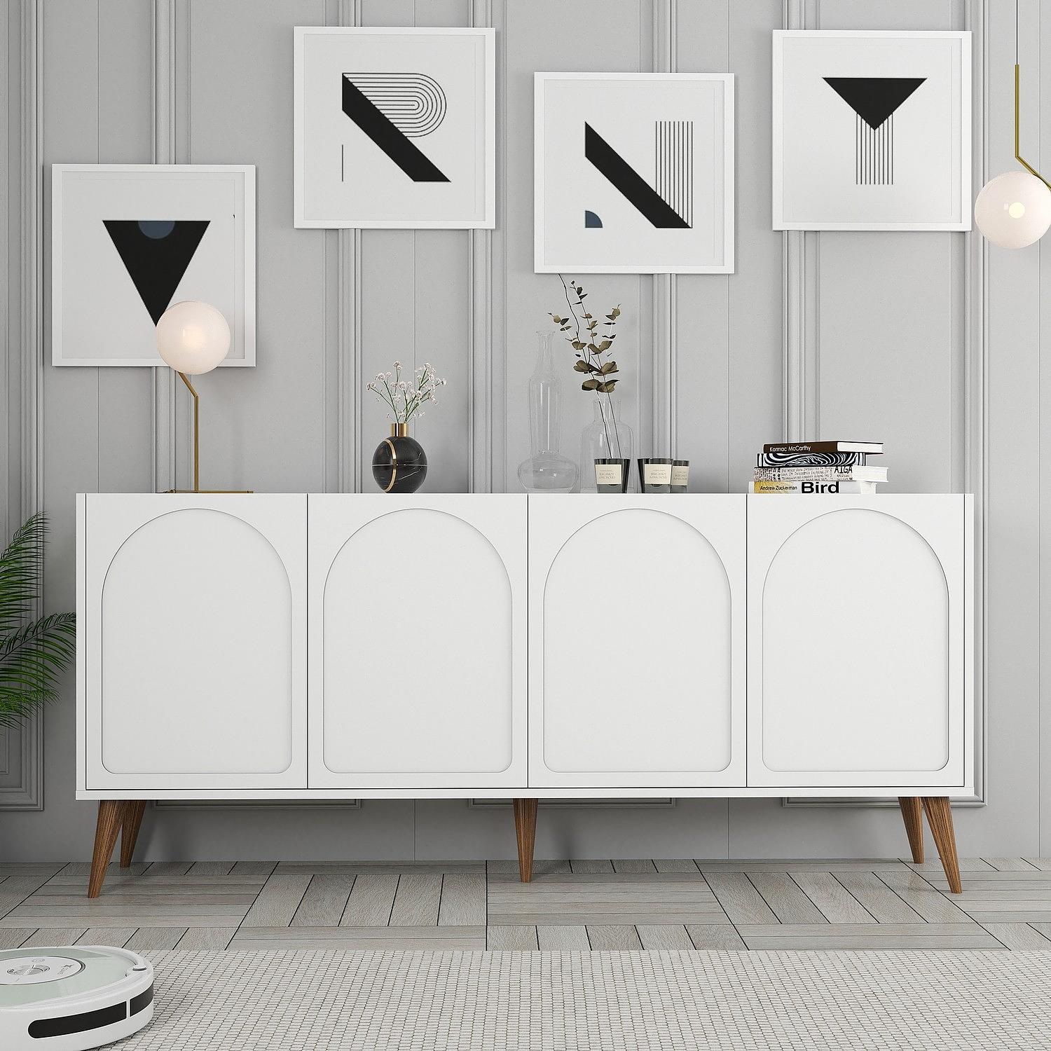 Lyon 81 Console White wood veneer 1
