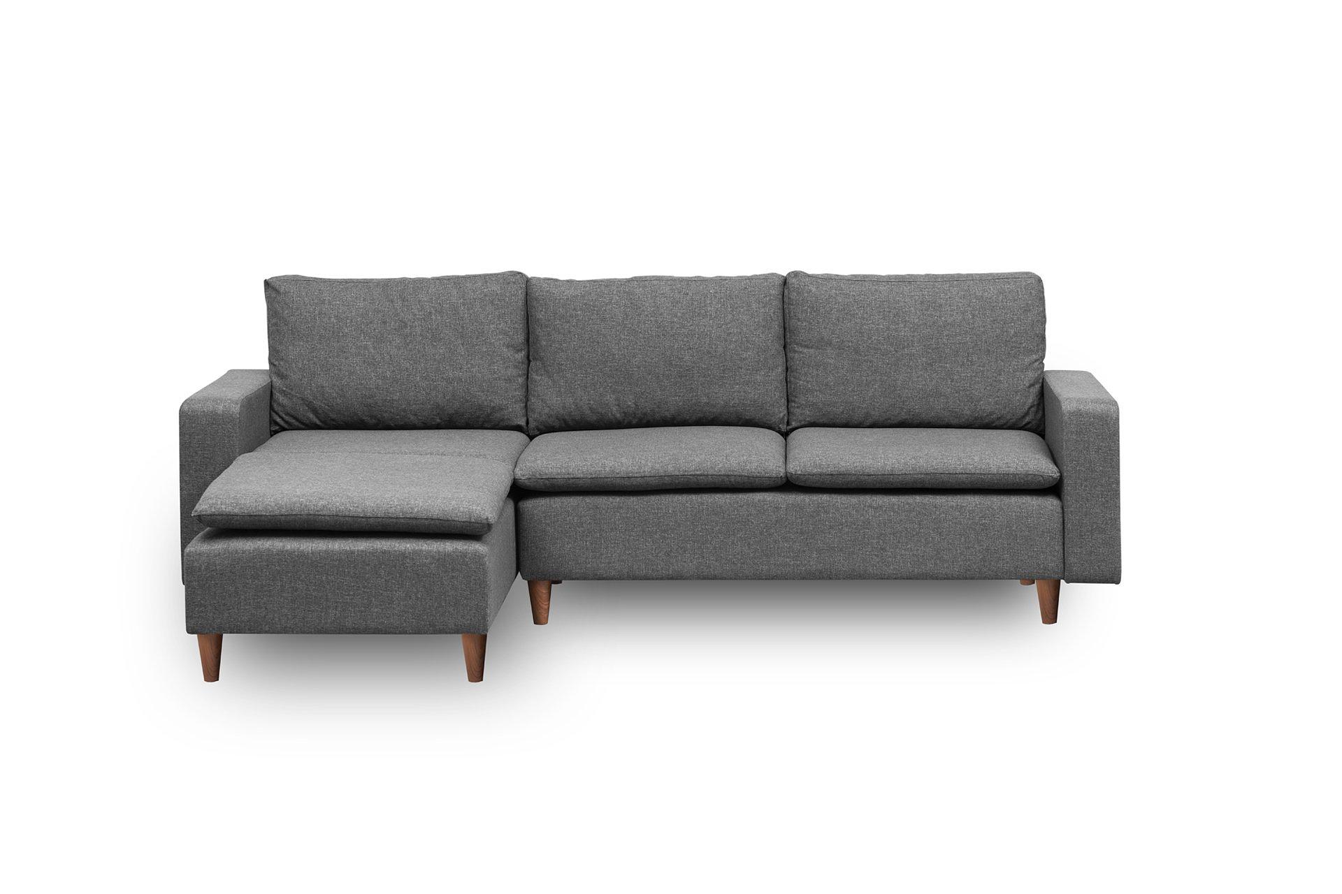 Long corner sofa Dark grey 0
