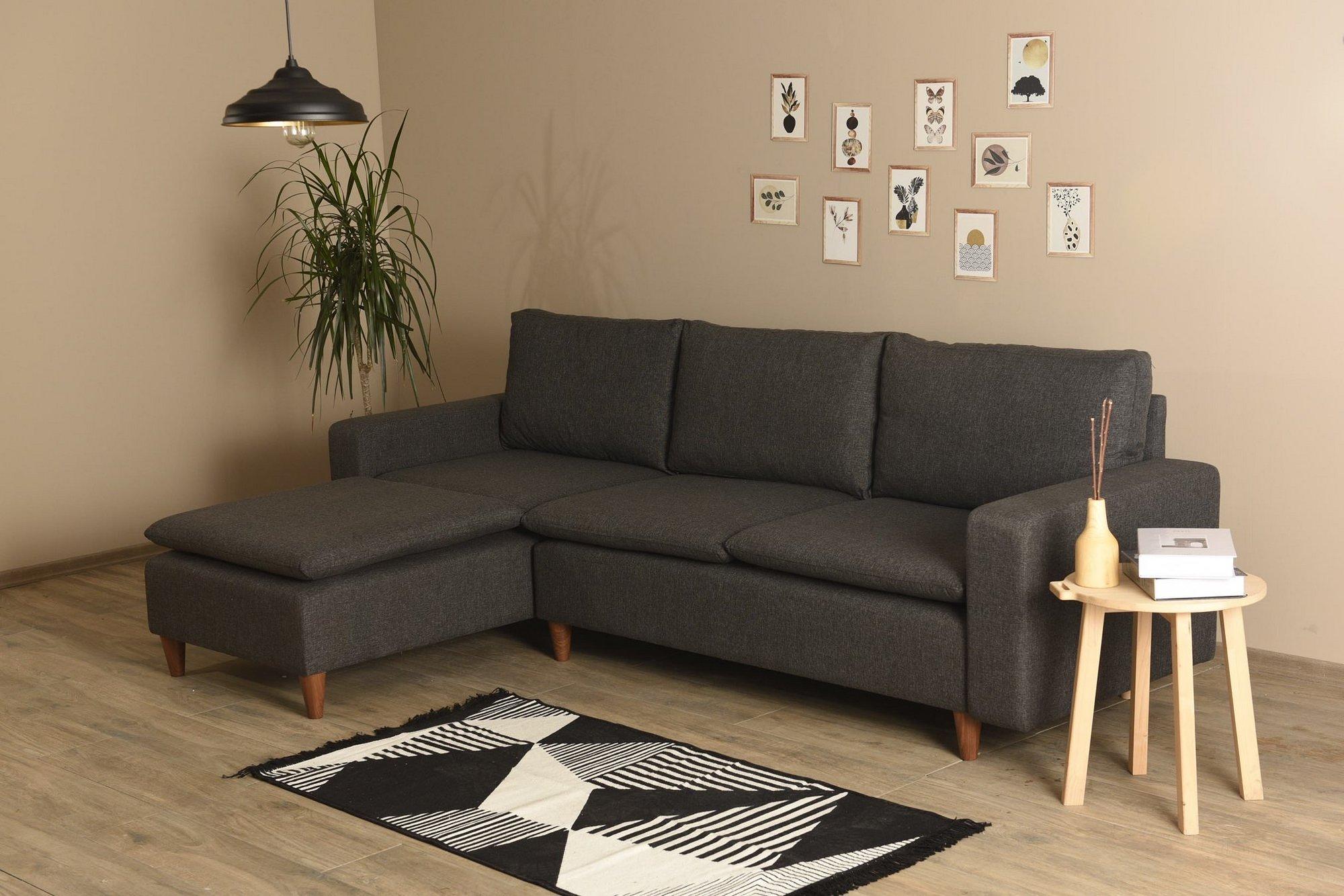 Long corner sofa Dark grey 3