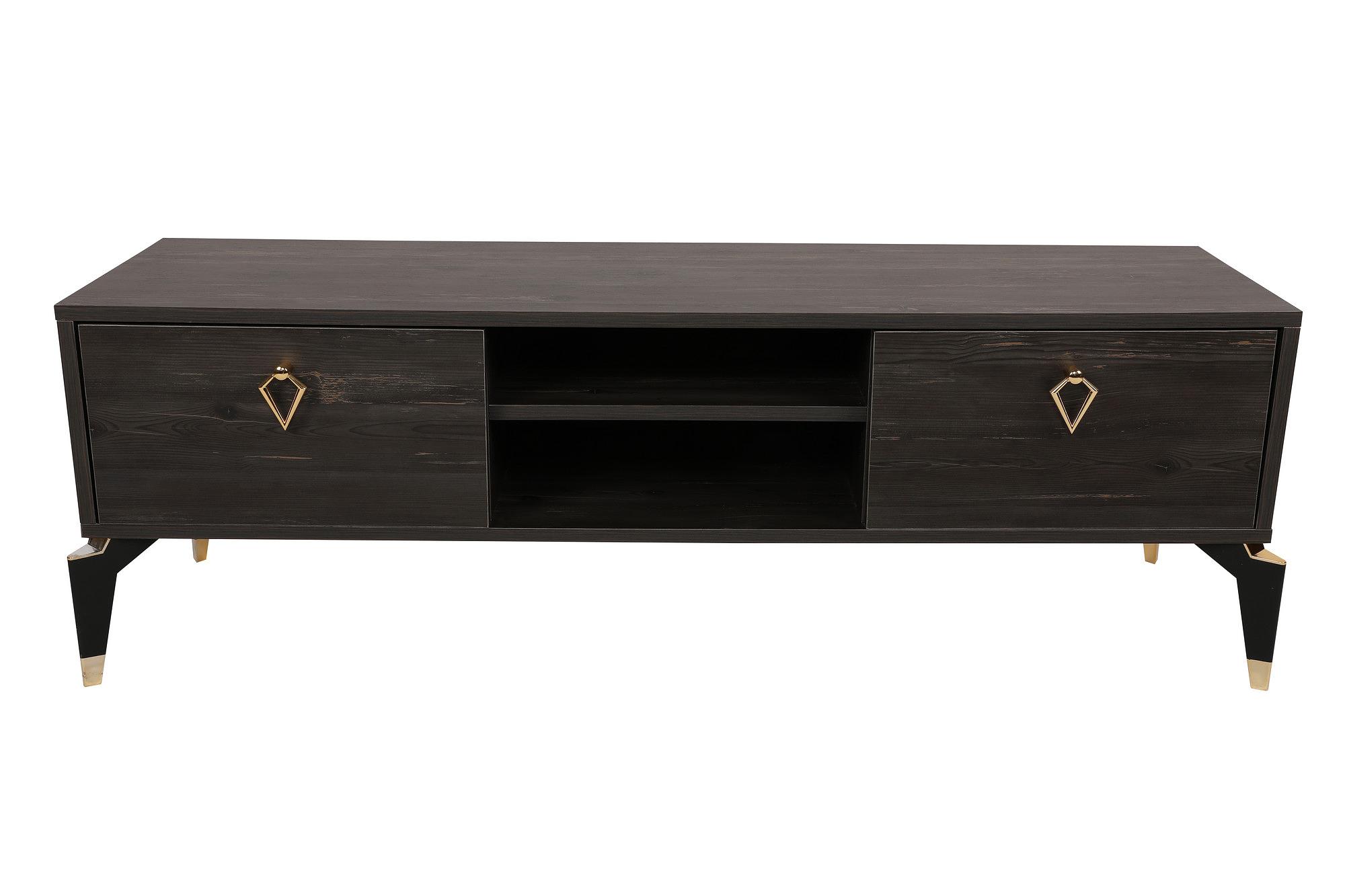 Posh Lowboard Holzfurnier Dunkelbraun 0