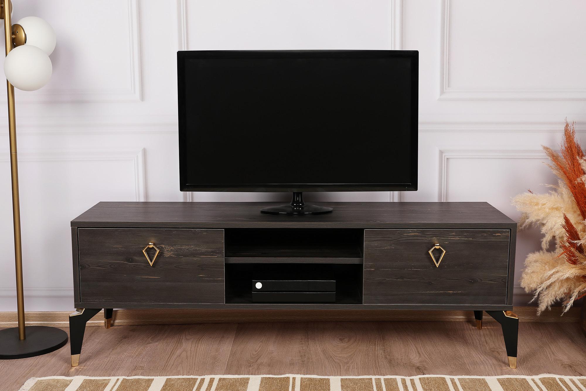 Posh Lowboard Holzfurnier Dunkelbraun 1