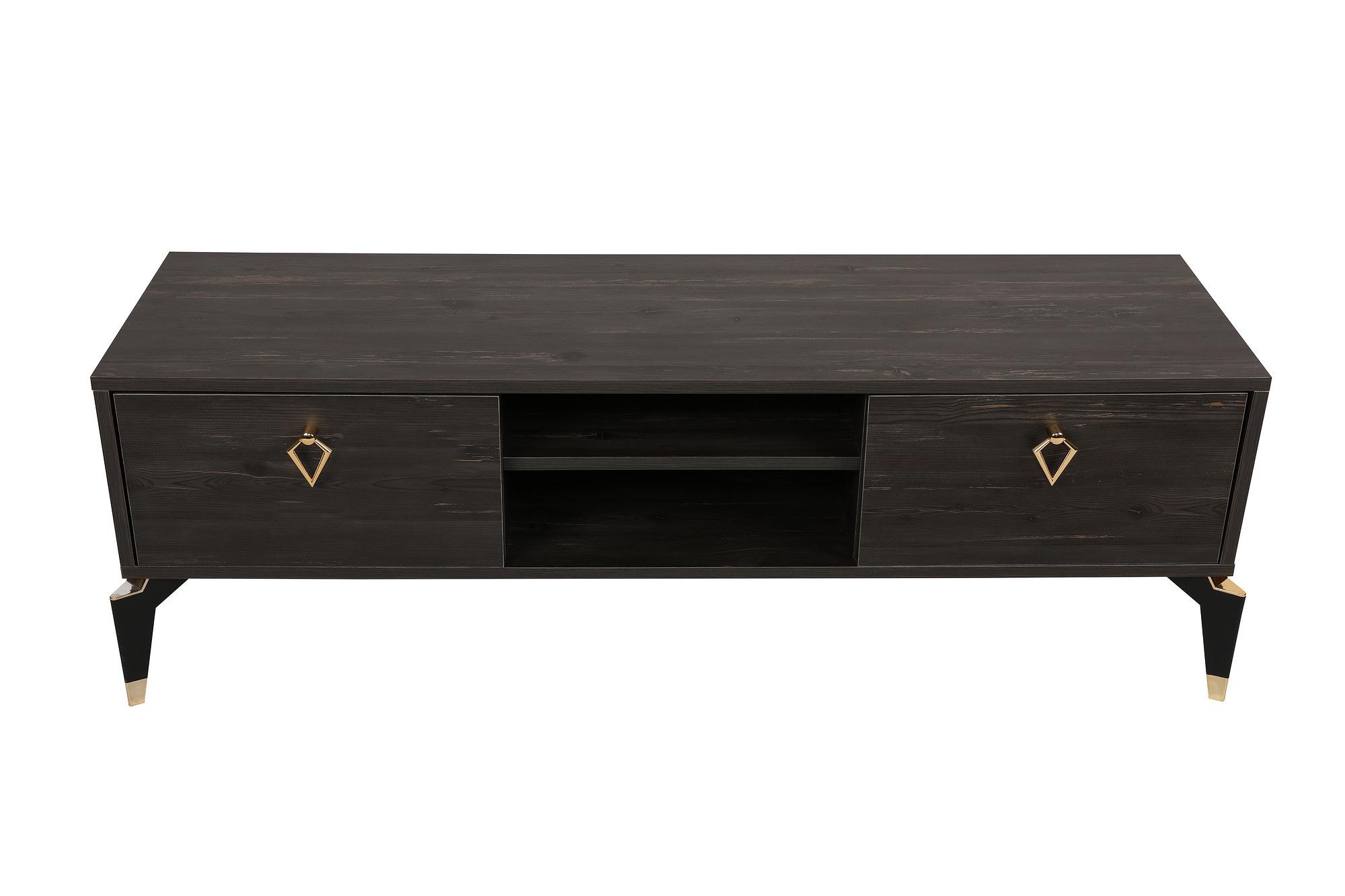 Posh Lowboard Holzfurnier Dunkelbraun 7