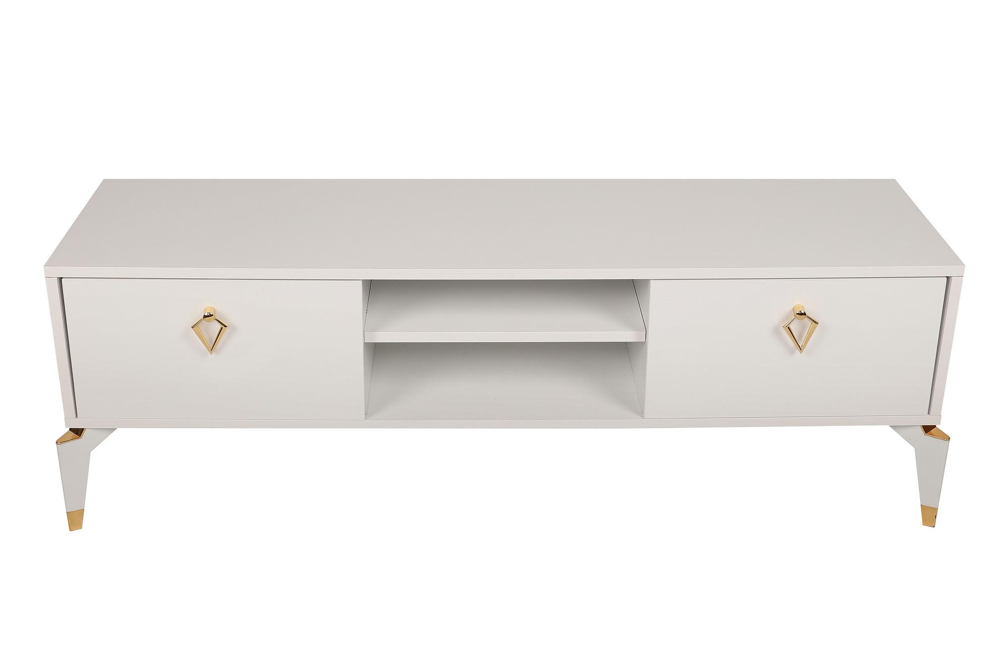 Posh Lowboard Holzfurnier Weiß 7