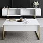 Luxury living room furniture set wood veneer white gold 3