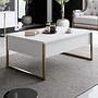 Luxe Wohnzimmermöbel-Set Holzfurnier Weiß Gold 4