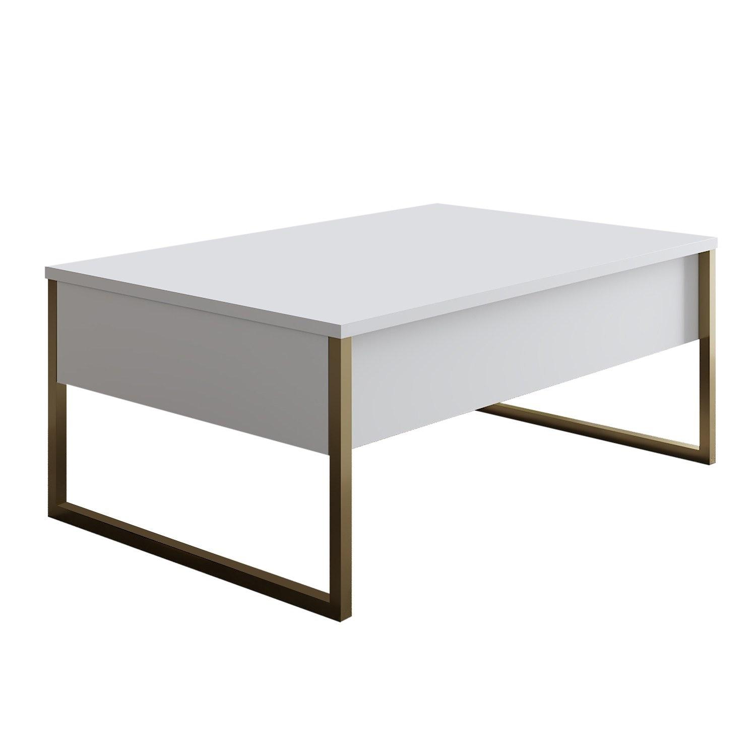 Luxury living room furniture set wood veneer white gold 9