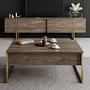 Luxury living room furniture set wood veneer gold 2