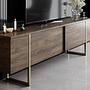 Luxury living room furniture set wood veneer gold 6