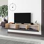 Francy Mobile basso impiallacciato in legno antracite 2