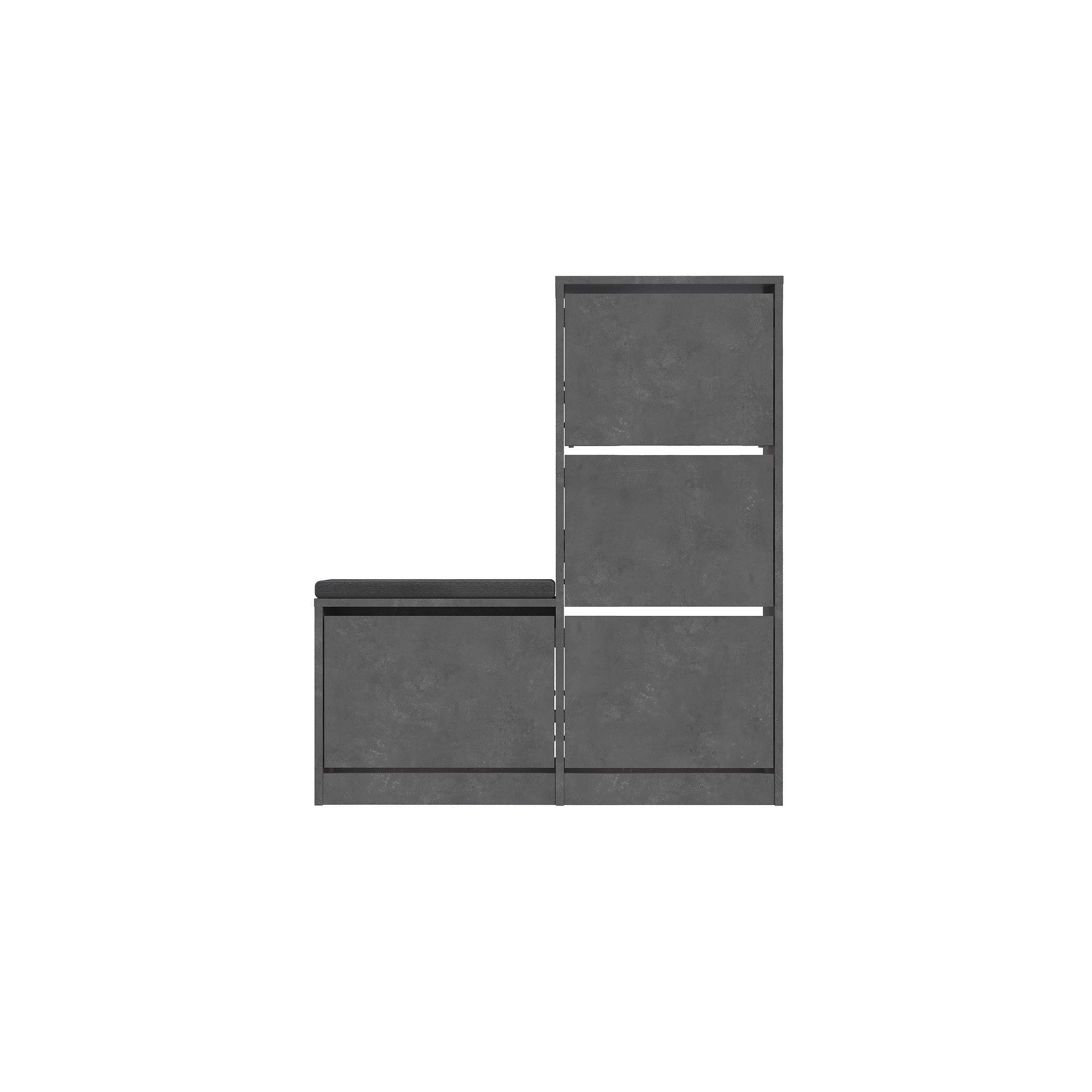 Dude Schuhschrank Holzfurnier Grau 4