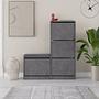 Dude Schuhschrank Holzfurnier Grau 3