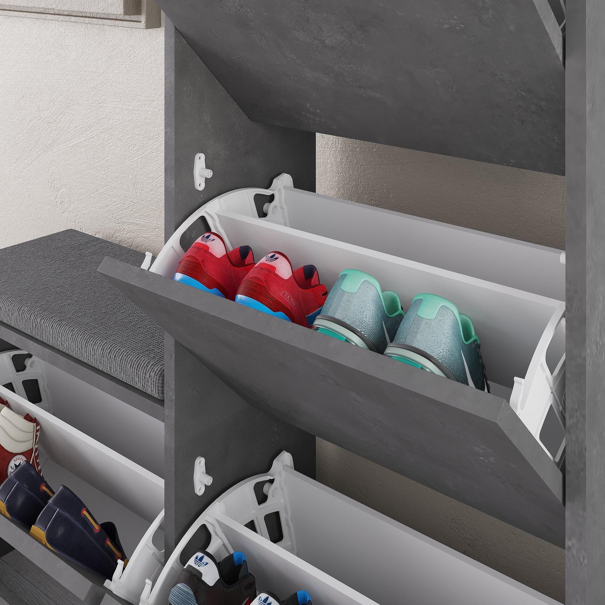 Dude Schuhschrank Holzfurnier Grau 5