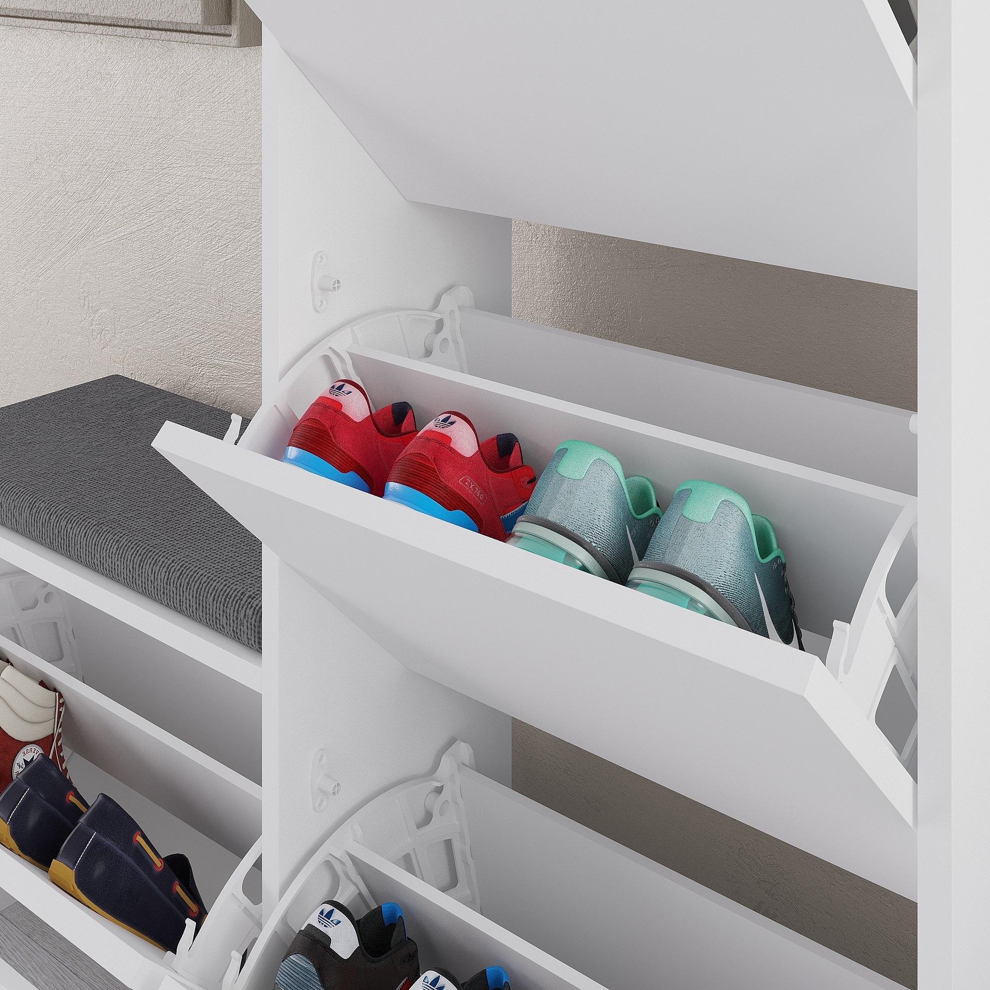 Dude shoe cabinet wood veneer white 5