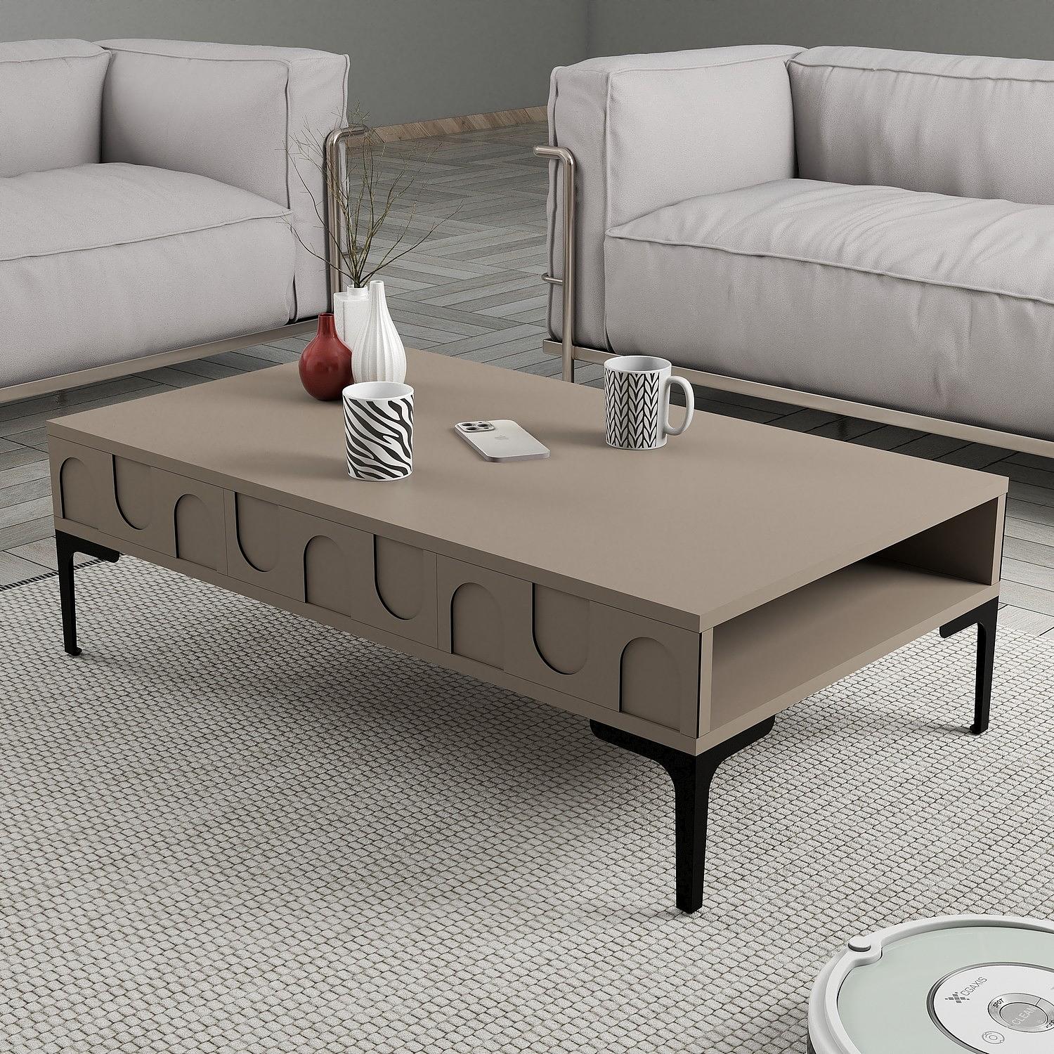 Lyon 32 Couchtisch Holzfurnier Atlas Schwarz 1