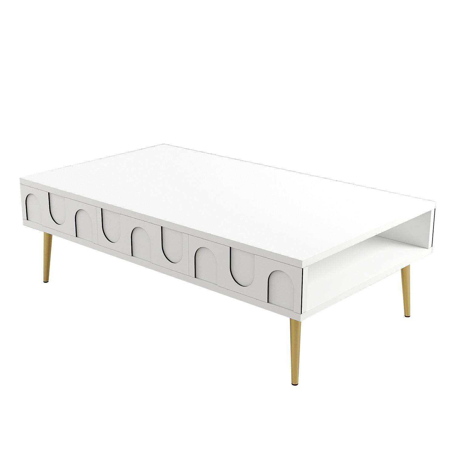 Lyon 33 Coffee table wood veneer White Gold 3