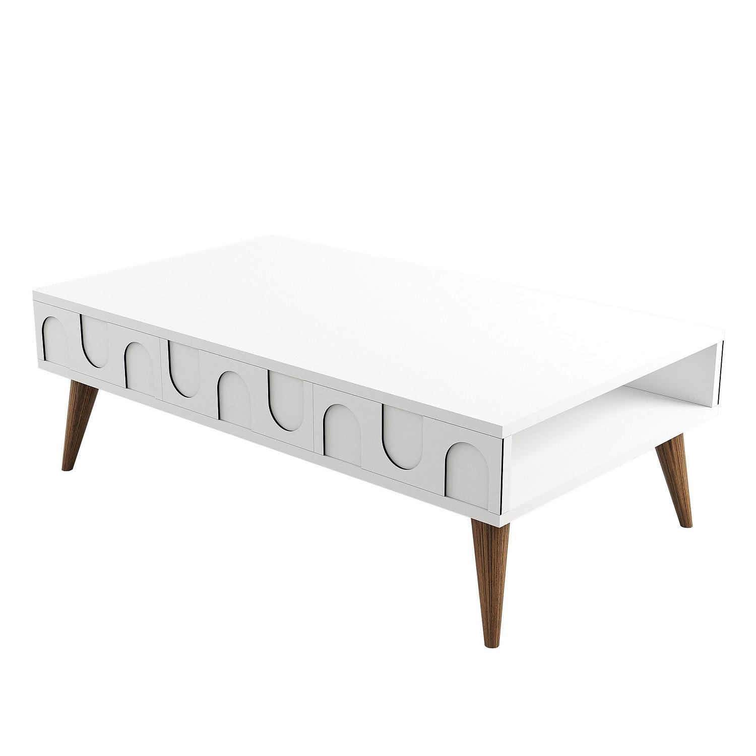Lyon 34 Couchtisch Holzfurnier Weiß 0