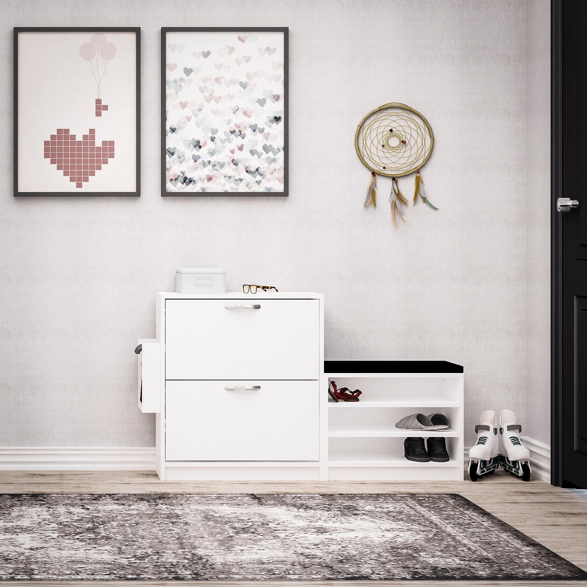 Trend Shoe cabinet Wood veneer White 4
