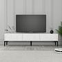 Lyon 42 TV cabinet Wood veneer White Black 1