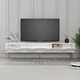 Lyon 43 TV-Schrank Holzfurnier Weiß Gold 2