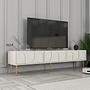 Lyon 43 TV cabinet wood veneer cream gold 1