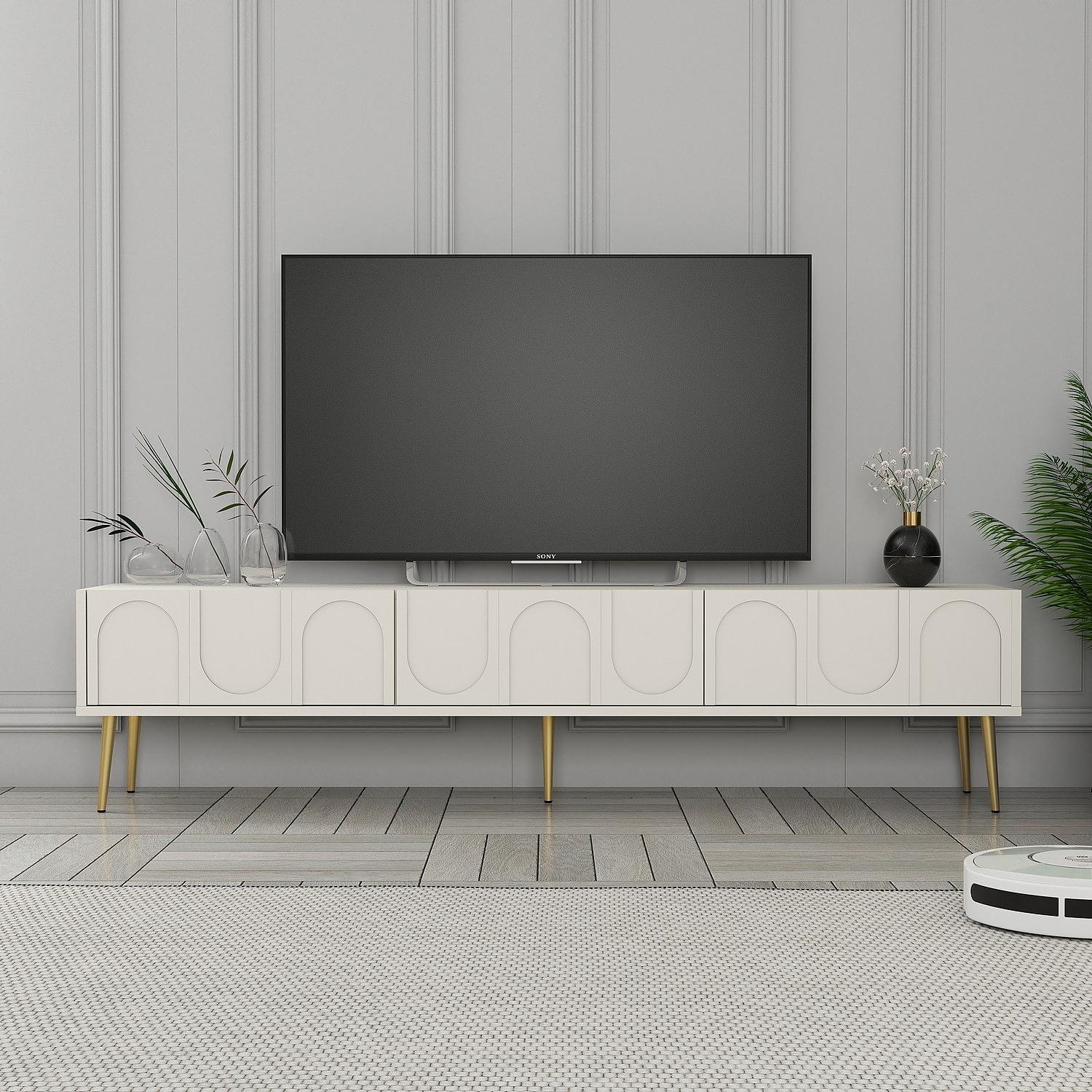 Lyon 43 TV-Schrank Holzfurnier Creme Gold 2