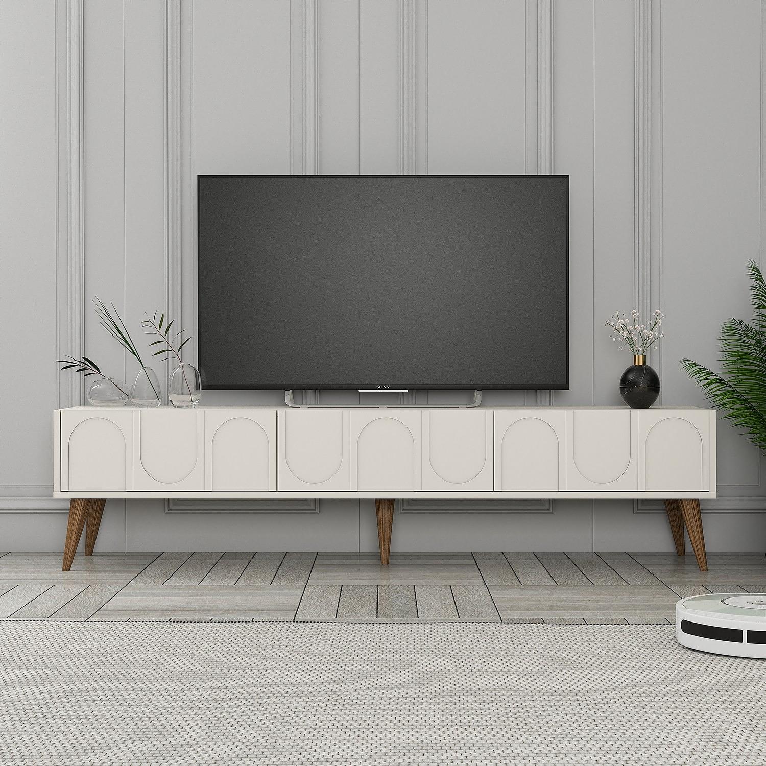 Lyon 44 TV cabinet Wood veneer Cream 1