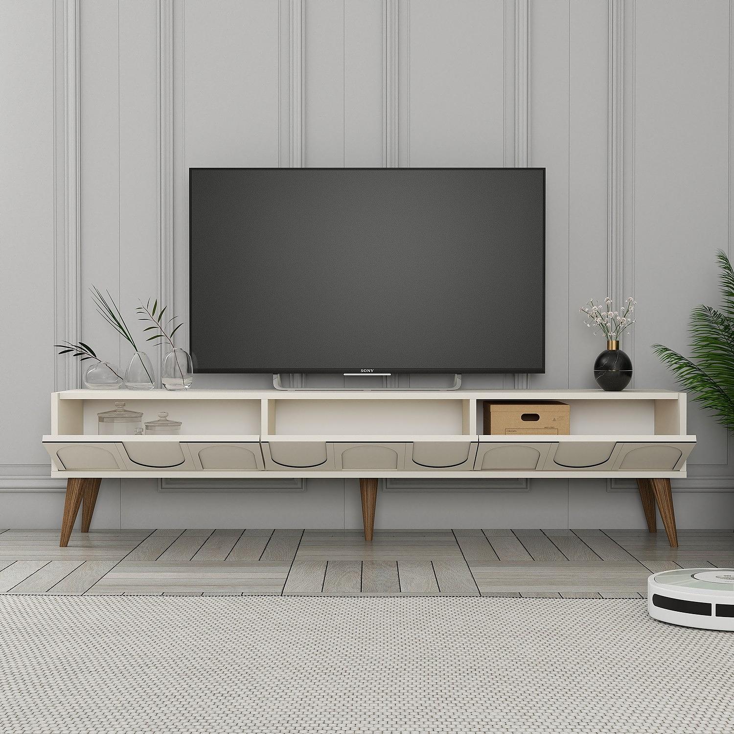 Lyon 44 TV cabinet Wood veneer Cream 2