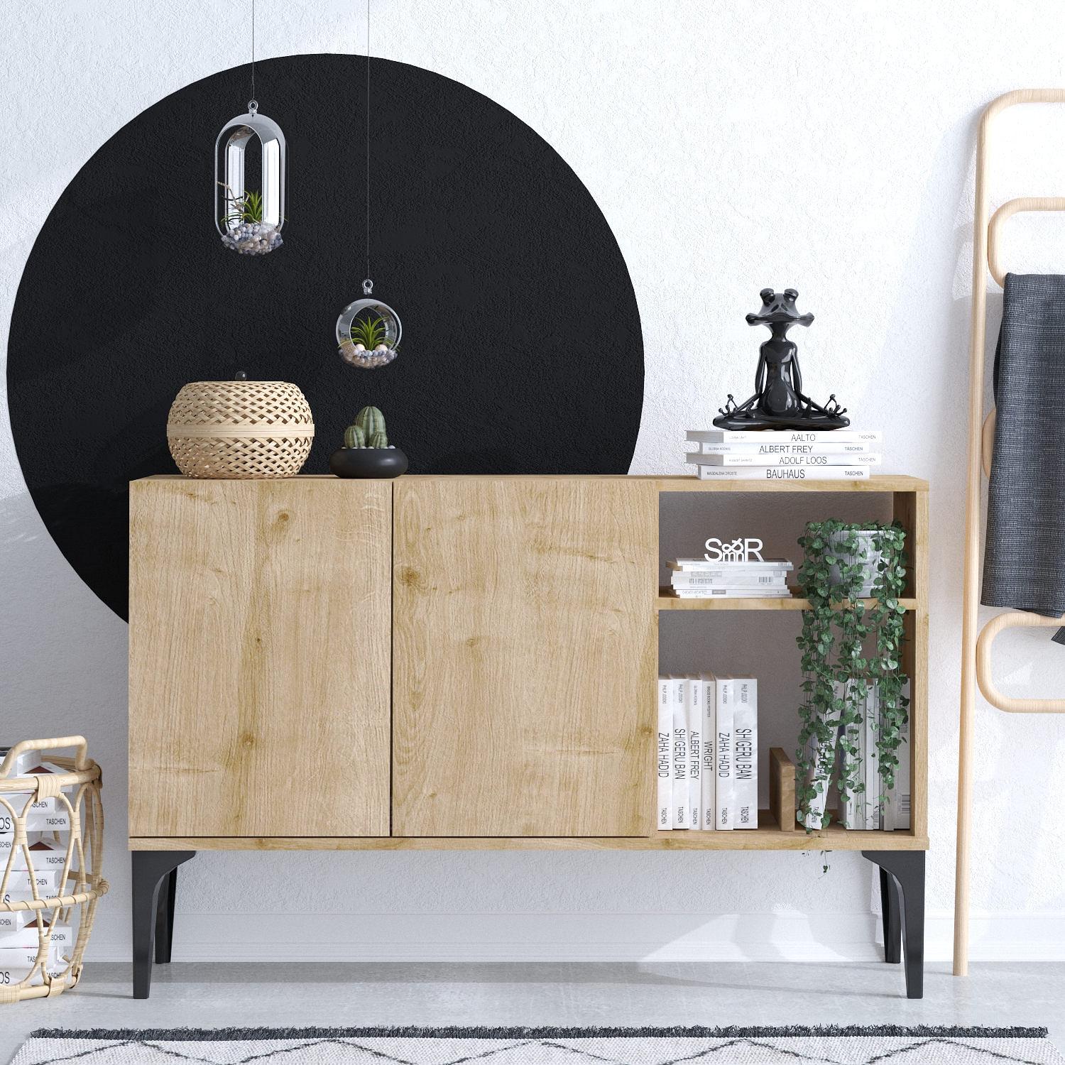Oscar Console Wood Veneer Sapphire Black 1