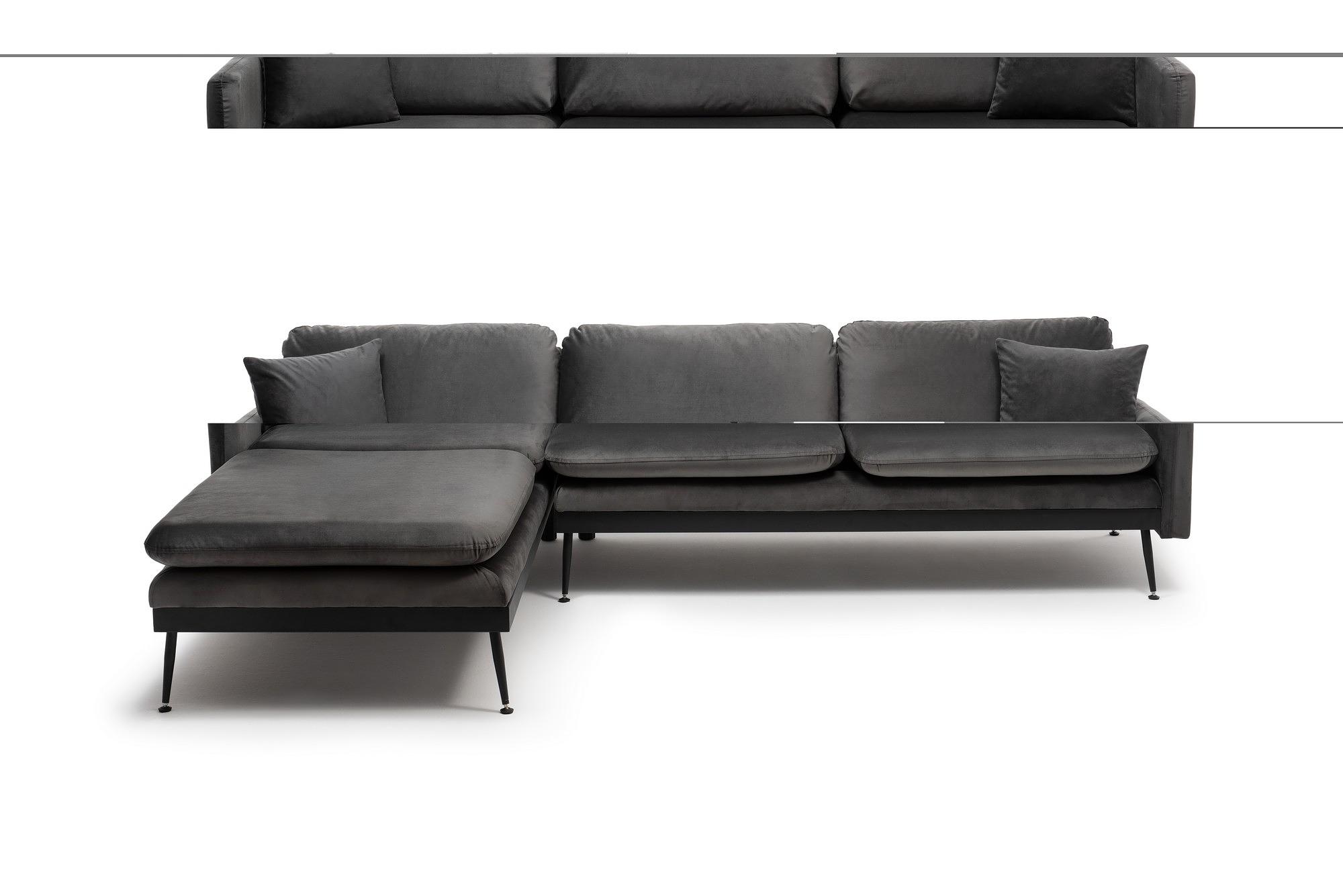 Reya Corner Sofa Charcoal 0