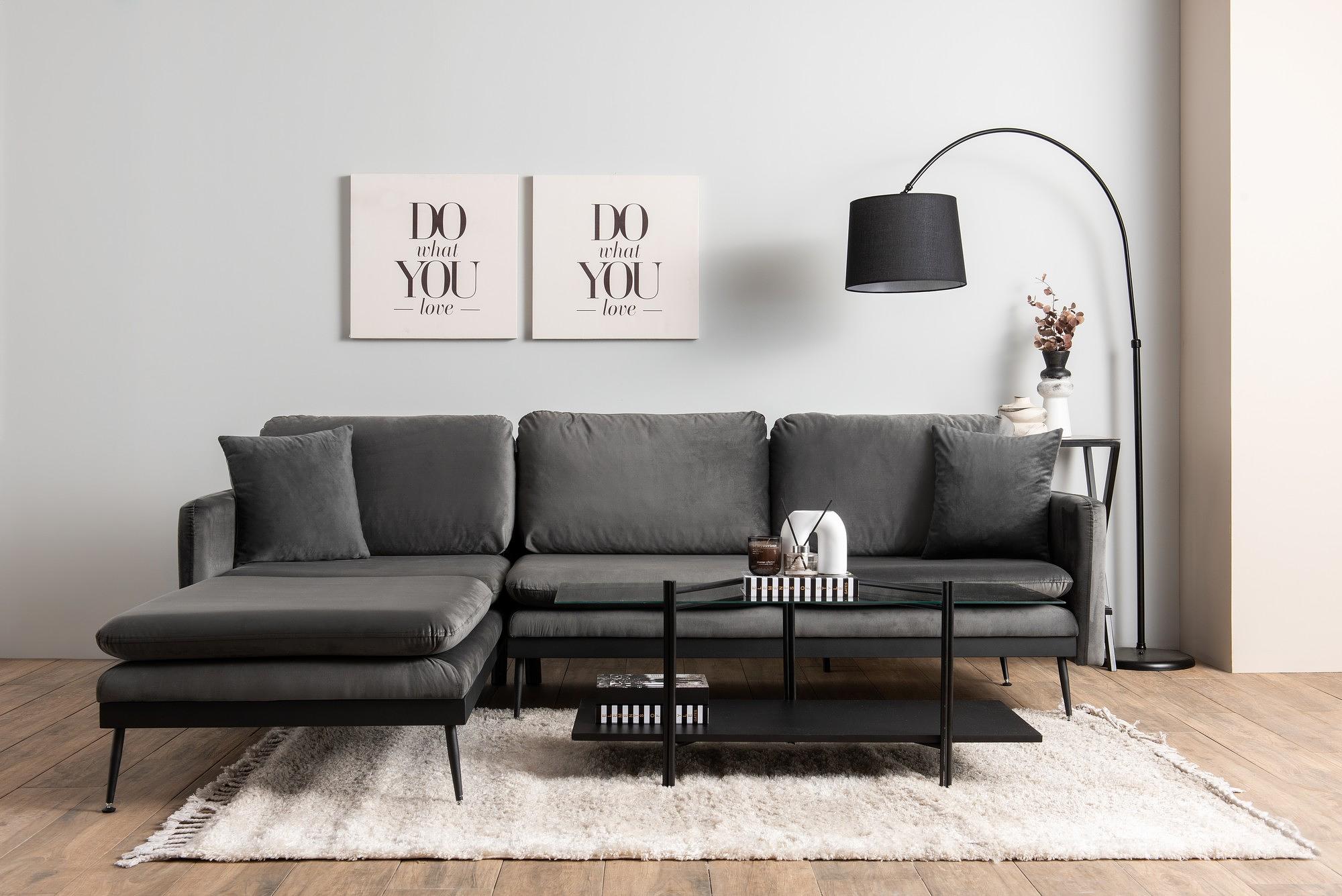 Reya Corner Sofa Charcoal 1