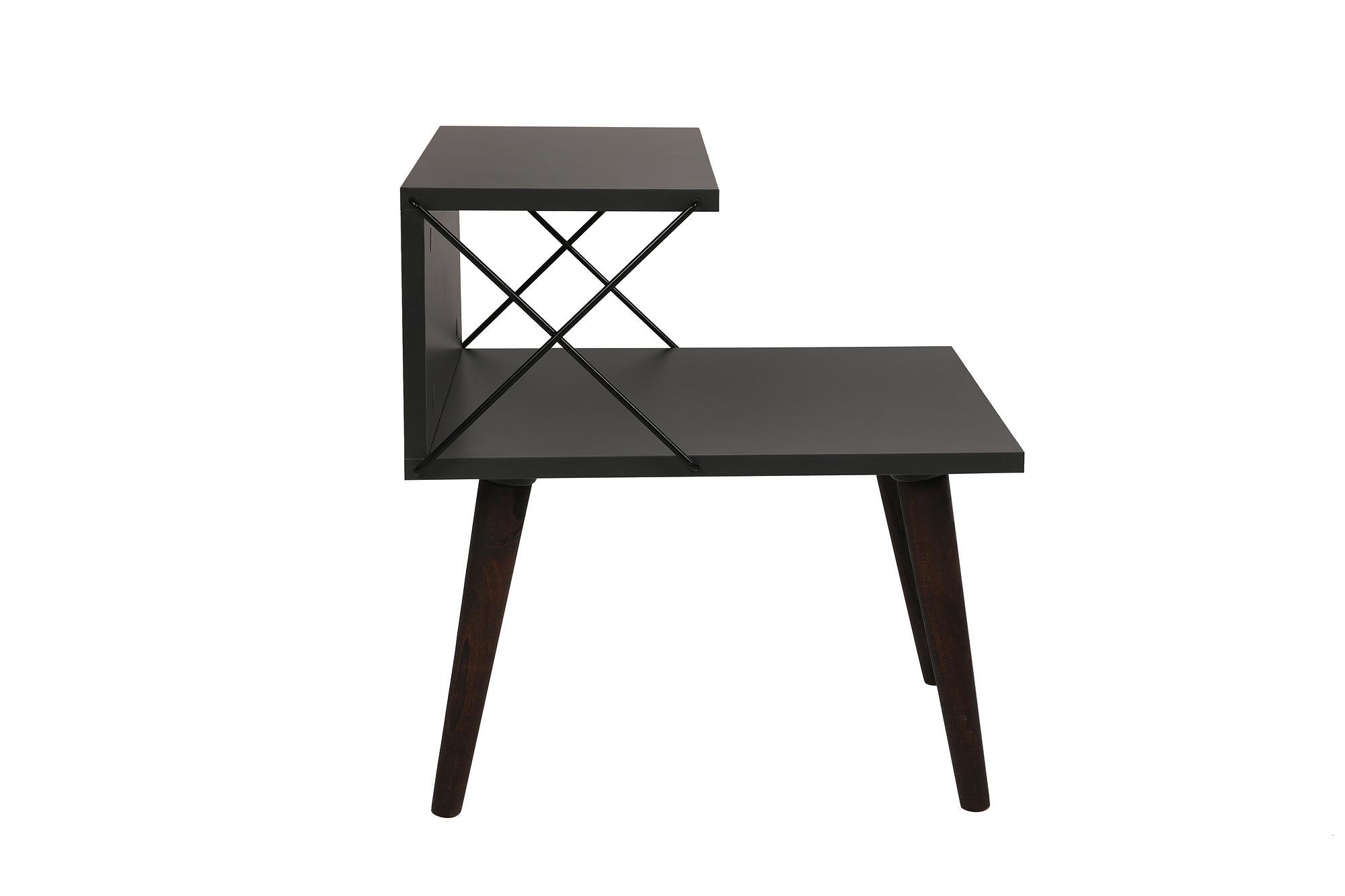 Cross bedside table wood veneer anthracite 5