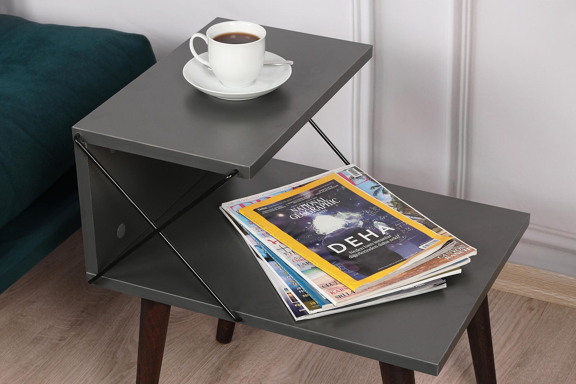 Cross bedside table wood veneer anthracite 4