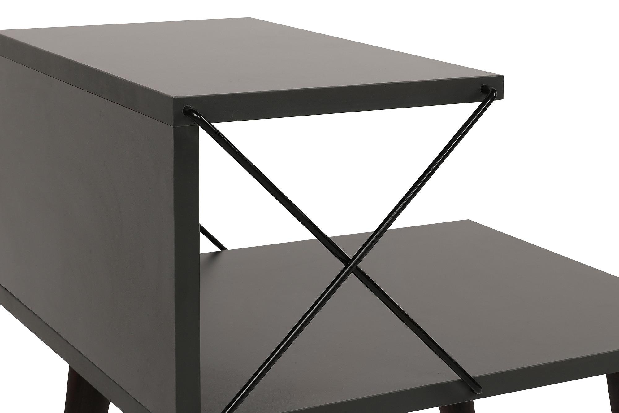 Cross Nachttisch Holzfurnier Anthrazit 9