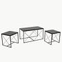 Defne Coffee Table Set Wood Veneer Anthracite Black 4